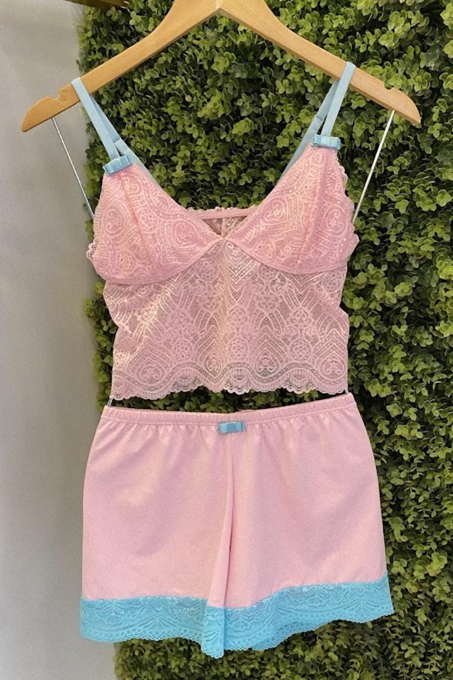 PIJAMA D/CROPD C/SHORT TACTE - 446 - Imagem 3
