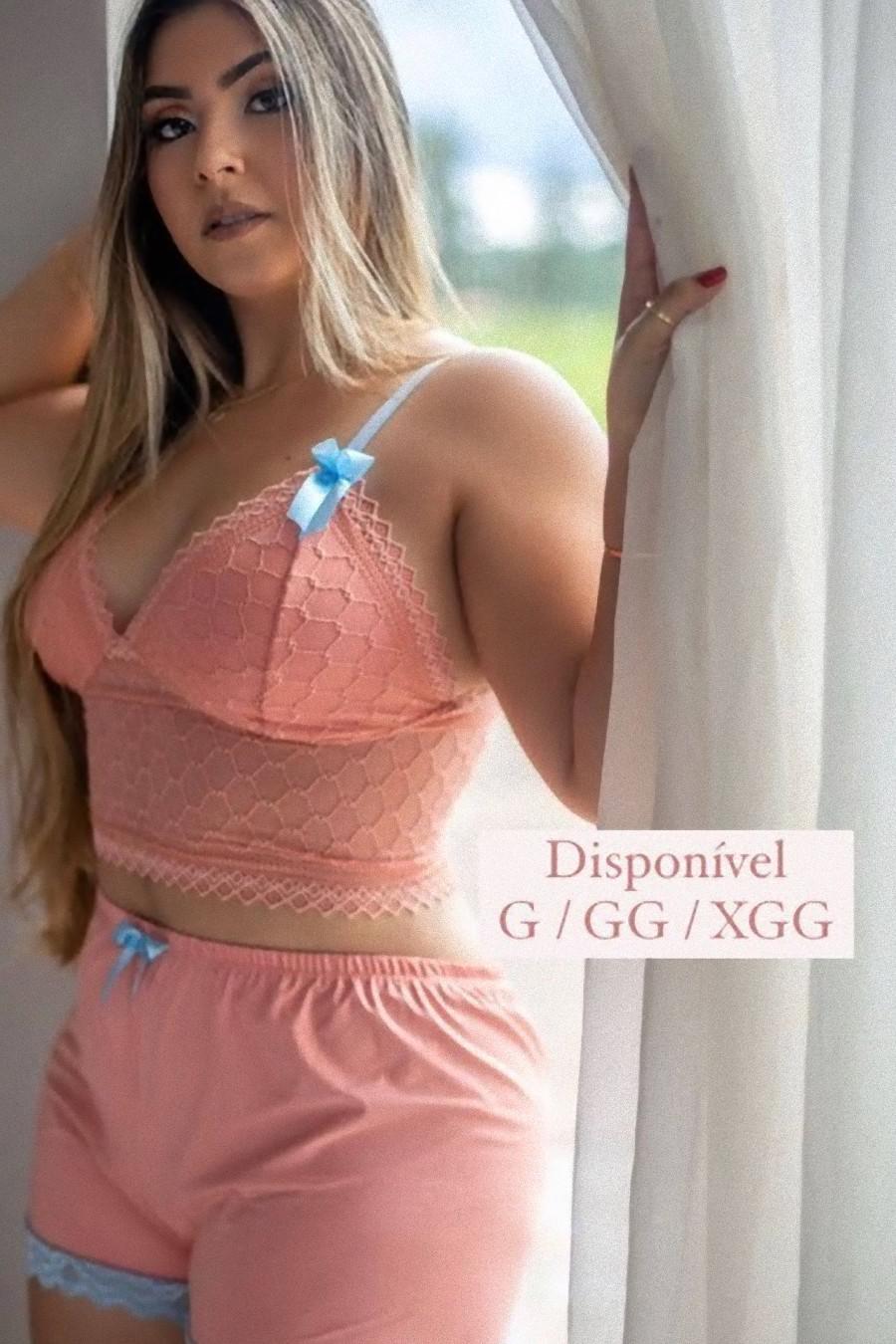 PIJAMA D/CROPD C/SHORT TACTE - 446 - Imagem 2
